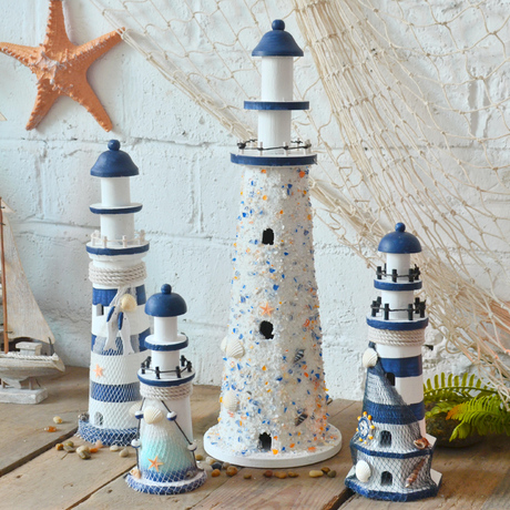 地中海风格装饰品海洋系列灯塔家居客厅电视机柜摆件 摆设工艺品