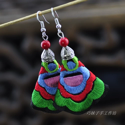 Этнические ретро серьги ручной работы, оригинальное многоцветное ювелирное украшение, этнический стиль