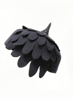 发布了  羊外婆的小女孩原创手工定制羊毛毡复古帽子创意时尚女款乌鸦