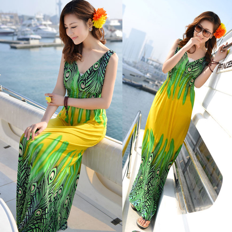 

Женское платье 1193 2015 Summer Women Neck Sexy Long Dress Beach Mini Dresses