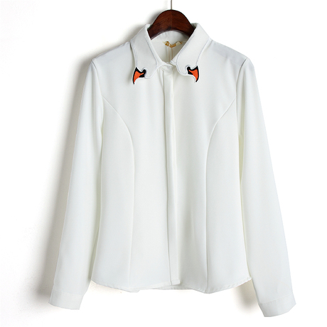 【大翻领衬衫】_女白色衬衣图片_雪纺大翻领衬衫价格_搭配分享 - 爱