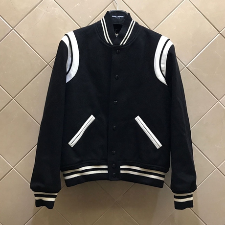 [现货] saint laurent slp ysl圣罗兰经典黑白棒球服外套夹克
