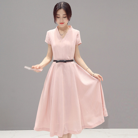 2016新款品牌女装韩版夏装衣服韩系裙子潮夏天修身中长裙连衣裙女