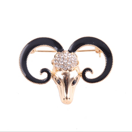 欧美流行饰品 羊头胸针男女羊属相胸花 个性羊角时装别针 丝巾扣