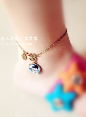 满50包邮绿茶菊脚链 礼物exo女韩版脚带 tfboys韩版甜美脚环树叶