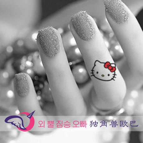 【獨角獸歐巴】紋身貼防水女男小可愛 i1凱蒂貓hellokitty