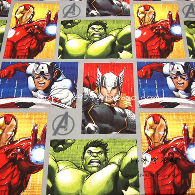 taobao agent Clearance warehouse width 140 thickened pulp flat -grained cotton fabric. Avengers half a meter 150g