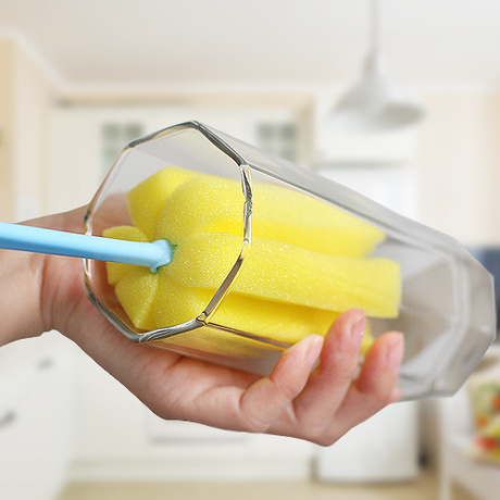 创意海绵洗杯刷长柄清洁刷子厨房纳米卫生杯子刷洗碗刷锅清洗奶瓶