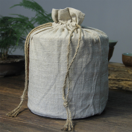 普洱饼茶包装袋布袋棉麻袋亚麻茶叶袋357克七子饼茶茶袋