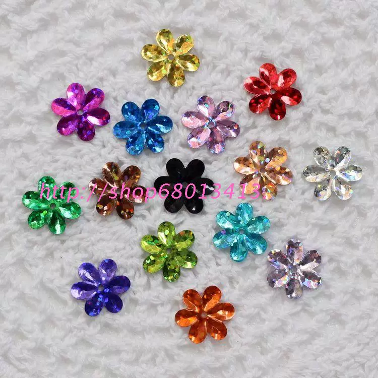 15mm花型亮片卡片点缀装饰幼儿园儿童手工diy材料超闪散珠片串珠