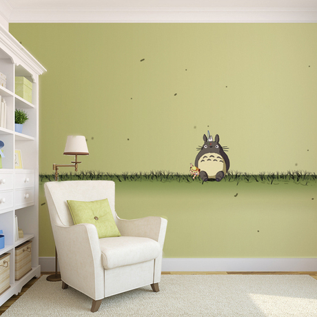 现代简约3d卡通大型壁画无纺布墙纸壁纸客厅卧室电视背景墙龙猫