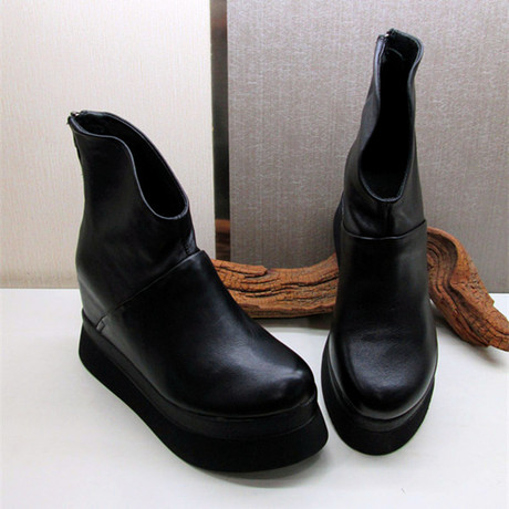 正品景本色2680个性欧洲站学院风内增高松糕底舒适休闲女皮鞋