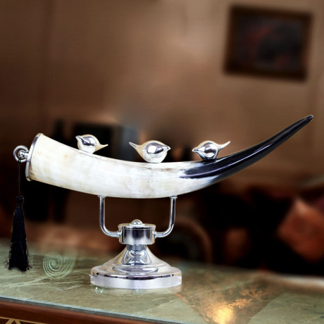 欧式牛角艺术品客厅摆件家居饰品创意工艺品纪念品高端商务礼品