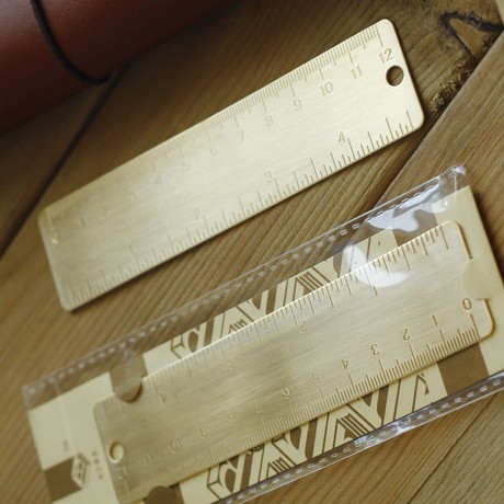 本子事多travelers notebook 复古黄铜书签尺 双刻度 加厚12厘米