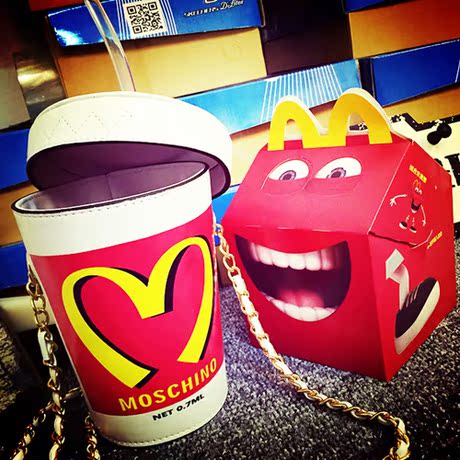 女包新款可乐包亮片包个性包独角兽字母包麦当劳杯子包吸管链条包