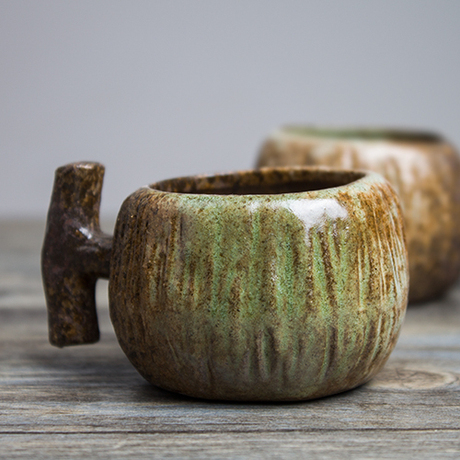 【拾趣阁】日式粗陶茶具 手工粗陶品杯 普洱茶品杯 手工杯,一树春