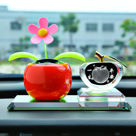 水晶苹果汽车摆件车内饰品摆件创意汽车饰品车内用品车上装饰品