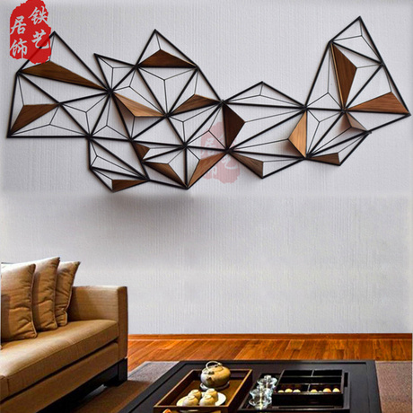 欧式壁饰壁挂客厅背景墙装饰品铁艺几何图案创意挂饰室内墙挂件