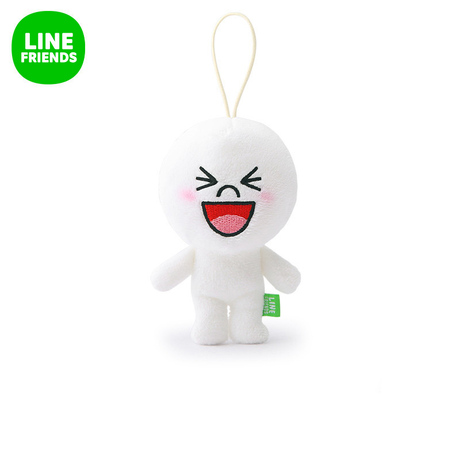 line friends 白色馒头人毛绒公仔挂饰12cm 可爱呆萌卡通