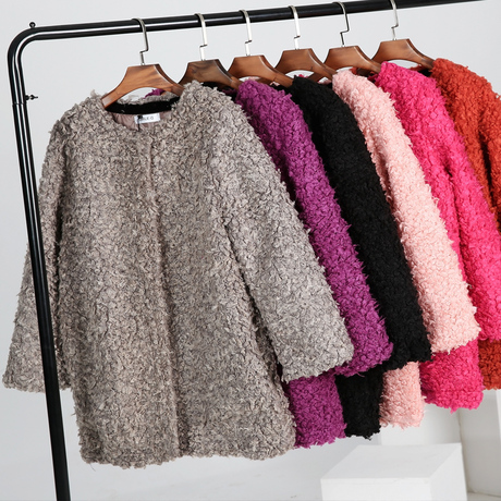 韩国东大门2016秋冬新品中长款加厚保暖羊毛圈羊羔毛圈圈毛外套女