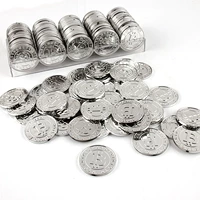 Монеты, серебряная монета, настольная игра с аксессуарами, пластиковая игрушка, реквизит