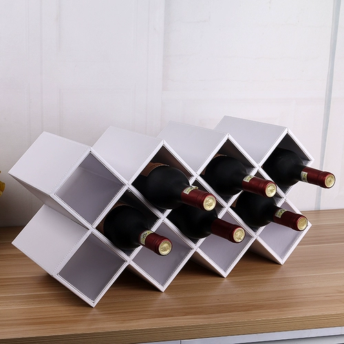 Деревянная красная винная стойка украшения творческая современная минималистская домашняя винная стойка в европейском винном шкафу сетка