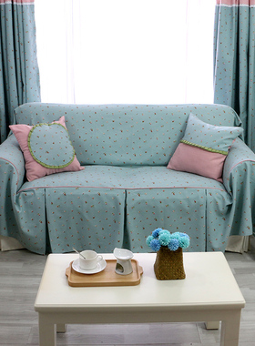布艺三人组合沙发套全包万能套全盖定做沙发罩垫巾防尘布简约现代