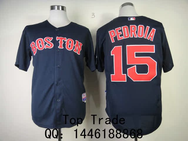 

Форма для регби Baseball uniform MLB Boston Red Sox #15 Pedroia Jersey