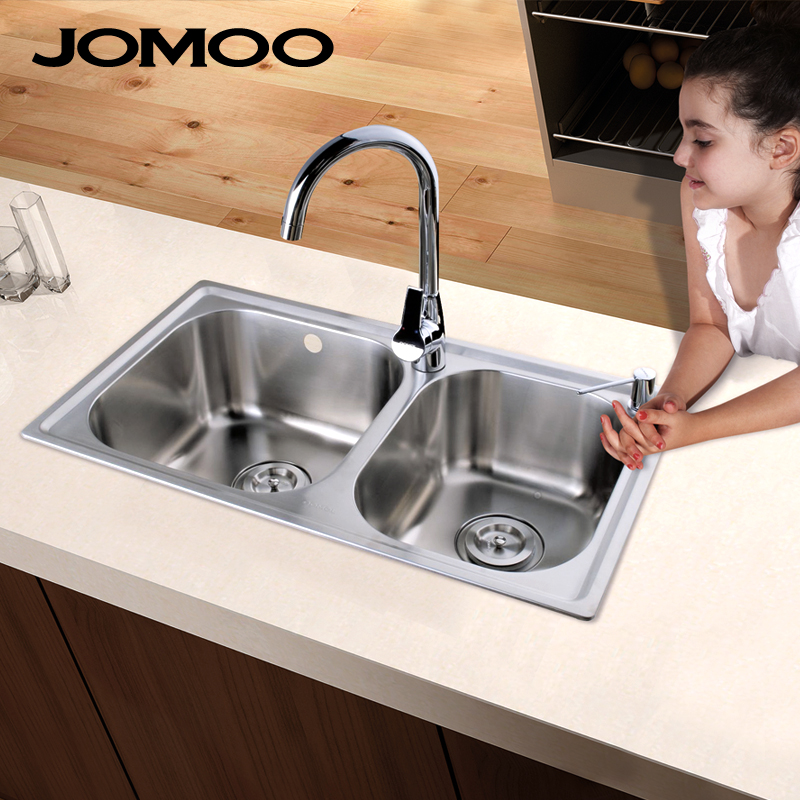 Jomoo九牧 高档不锈钢水槽套餐双槽SCTC06060