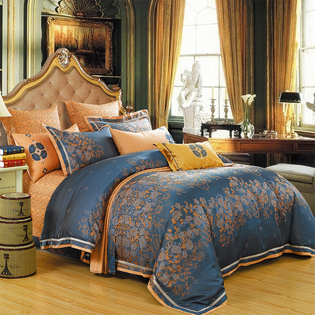 梦悠廉 欧式高档奢华样板房婚庆床上用品 贡缎提花十件套myl120