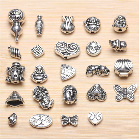 diy饰品配件材料 藏银配件葫芦 佛头 手链项链配件材料 银饰配件