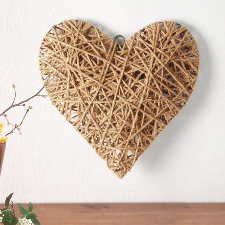 心形创意麻绳挂饰壁饰田园乡村风格手工编织咖啡厅酒吧家居装饰品