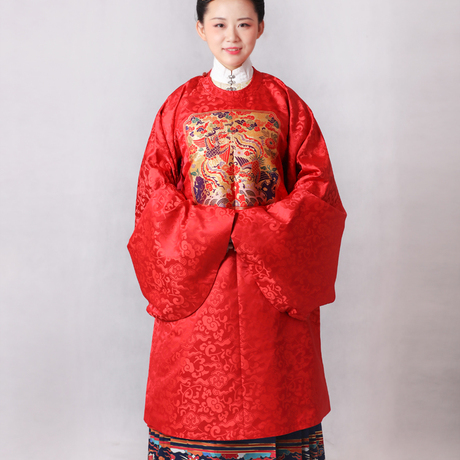 汉客丝路明制汉服 妆花织金双凤补服