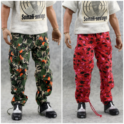 taobao agent 1/6 soldier pants model trend doll green/red flower pants 6 points baby camouflage pants can be equipped with gangsters