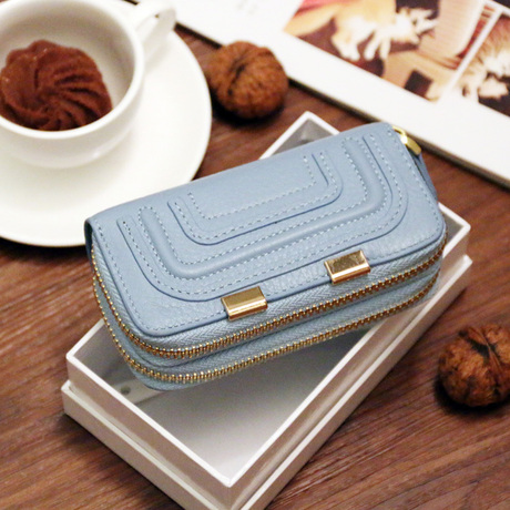 包邮韩国可爱头层牛皮大容量汽车钥匙包女士真皮双拉链高档锁匙包