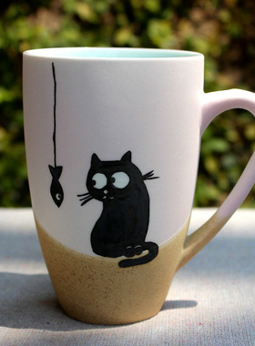 【陶瓷杯子】_猫咪卡通水杯图片_猫咪水杯价格_搭配分享 - 爱逛街