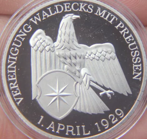 Памятная медаль 1929 года Waldk Liberty State и вступите в диаметр монеты Веймара около 30 мм