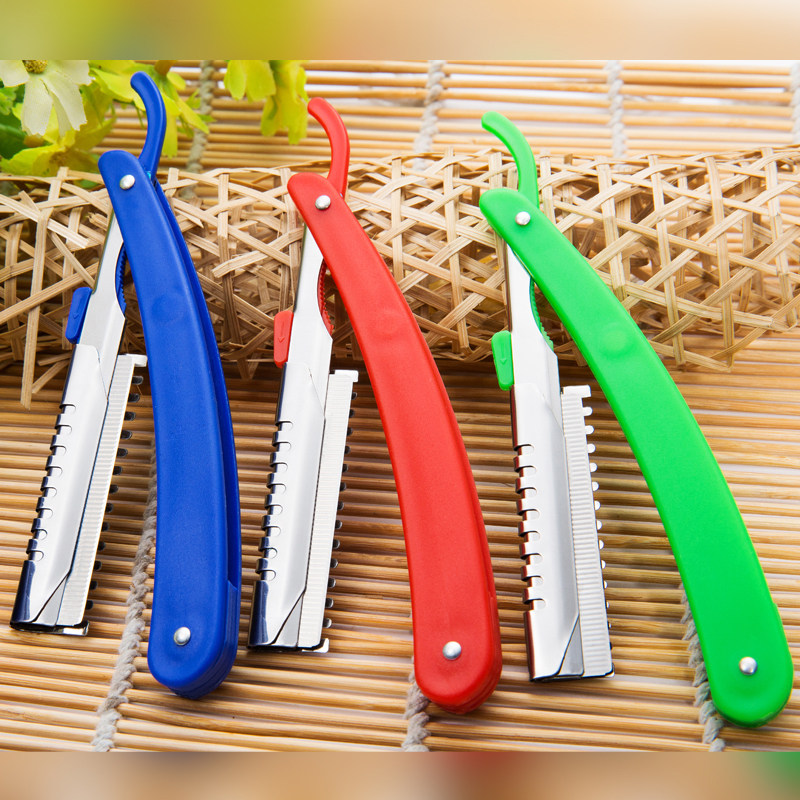 尚逸削发刀片刮发刀修眉刀理发刀片美容美发刀片送刀架