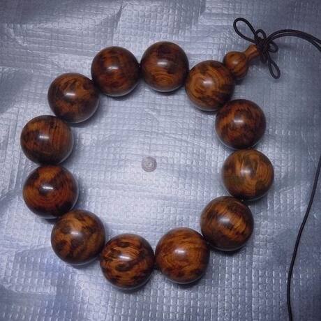 高硬密度 蛇纹木手串佛珠手链极品满花料 蛇桑木