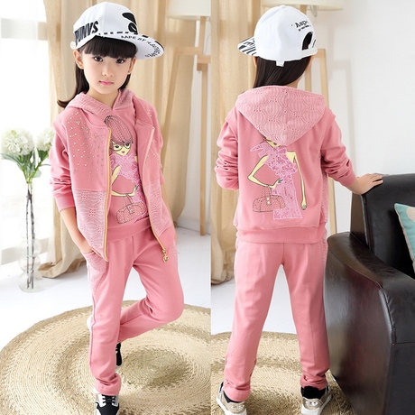 童装女童春季儿童套装2016新款韩版运动休闲中大童女装女孩三件套 - 