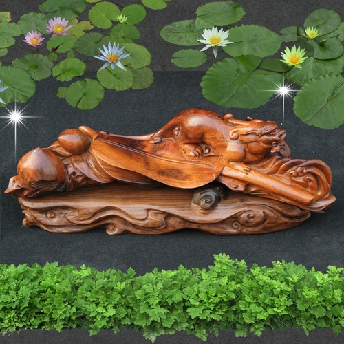 Hainan Huanghuali Oil Gear Ornament Kirin Peach Peach Ornament Гостиная