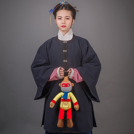 【子衣明堂】传统汉服圆领对襟青衫罩衫