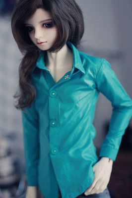 taobao agent [Endless] BJD shirt baby clothes SD/DD/Uncle Ghost 2 top peacock blue T -shirt men's slim long sleeves