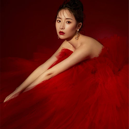 Красный бюстгальтер-топ, свадебное платье для влюбленных, в корейском стиле