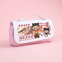 Пенал из искусственной кожи розовый белый Nezha 02C