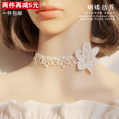 taobao agent Bracelet, genuine necklace, design white choker, floral print