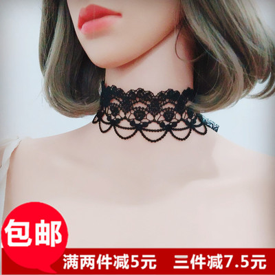 taobao agent Necklace, choker, white black retro chain for key bag 