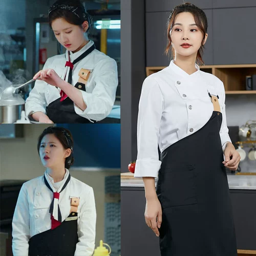 Zhao Luxi Catering Castering Chef Chef Working Server Western Restaurant Cake Shop Pure Cotton осень и зимние женщины