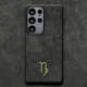 Textured Matte Black Minimalist Suede Microfiber Phone Case for Galaxy S25, S25+, and S25 Ultra