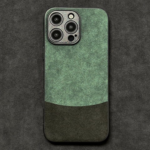Two Tone ALCANTARA Suede Microfiber High End Premium 16, 16 Plus, 16 Pro, 16 Pro Max iPhone Case